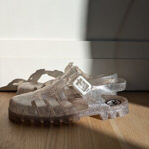 Juju Reilly jelly shoes - silver glitter